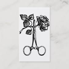 Rose Scissors Business Card Zazzle Com In 2020 Rose Tattoos For Women Wrist Tattoo Cover Up Harry Styles Tattoos