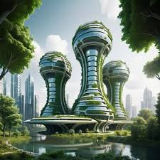 a utopian futuristic temple