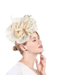 Beige Color Fascinator Hat for Women Tea Party Wedding Kenturky Derby  Headband, 1920s Fascinator Hat With Veil Pillbox Hat--a