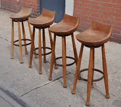 4x 50s Arts N Crafts Barhocker Holz Tiki Esk Exotik Stil Barhocker Holz Barhocker Hocker