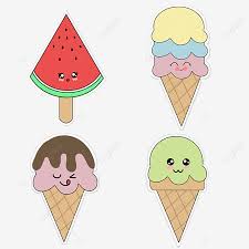 Chaque fichier ont un fond transparent. Ensemble D Autocollant De La Creme Glacee Kawaii Autocollant Mignon Creme Glacee Kawaii Fichier Png Et Psd Pour Le Telechargement Libre
