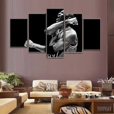 Limited Edition Champion Michael Jordan 5 Piece Canvas Painting Customized Canvas Art Canvas Wall Decor Canvas Art Wall Decor