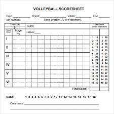 Free 11 Sample Volleyball Score Sheets In Google Docs