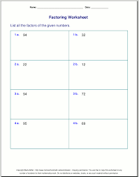 This worksheet is full of multiplication problems that your child should try to solve in one minute. Free Worksheets For Prime Factorization Find Factors Of A Number