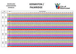 The president was pleased with the willingness of some experienced. Load Shedding Schedules