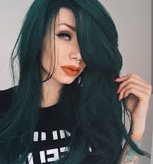 Black And Green Wig Synthetic Lace Front Wig Natural Long Silky Straight Wigs Black Ombre Green Color Wigs
