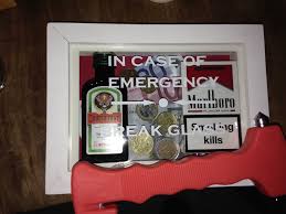 We have almost everything on ebay. Break Glass Incase Of Emergency With Cigarettes Money And Jagermeister Jagermeister Geschenke Geschenke Selbstgemachte Geschenke