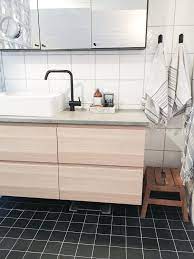 Check out our wide range of bathroom sink cabinets and bathroom vanities. My Ikea Hack Of Godmorgon Cabinet I Whitewashed Oak With Concrete Top And Black Faucet From Kvik Phot Ikea Bathroom Vanity Ikea Bathroom Bathroom Vanity Tops