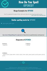 Correct Spelling For Opened Infographic Spellchecker Net