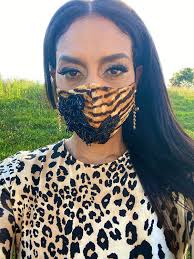 Tiger Printed Embellished Masks