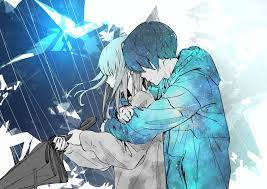 Anime boy and rain gifs get the best gif on giphy. Wallpaper Anime Girls Anime Boys Dark Hair Rain Umbrella Hugging Long Hair Short Hair Blue Jacket 4093x2894 Gtoniz 1969753 Hd Wallpapers Wallhere