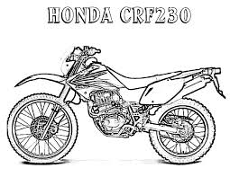 Motorcycle coloring of dirtbike motorcycles. Dirt Bike Honda Crf230 Coloring Page Coloring Sun