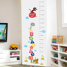 Cat Dog Funny Mouse Growth Chart Number Height Measure Wall