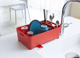 Most gifted in kitchen sink accessories. Aqua Sink Drainer Basket Dish Drainers Red Dishes Sink Drainer