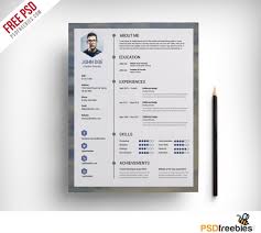 Free Clean Resume Psd Template Psdfreebies Com