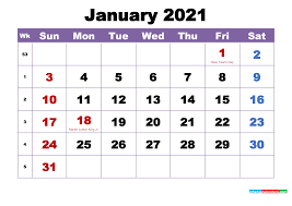 Free, easy to print pdf version of 2021 calendar in various formats. Free Printable 2021 Monthly Calendar With Holidays January