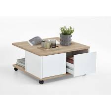 Meubles.fr vous propose un large choix de tables basses tendance à prix très accessible. Table Basse A Roulettes Marron Bois Blanc Brillant Groove 3 Suisses
