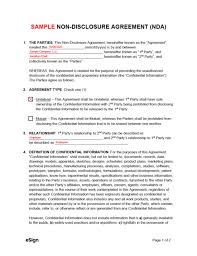 Free Non Disclosure Agreement Nda Template Pdf Word