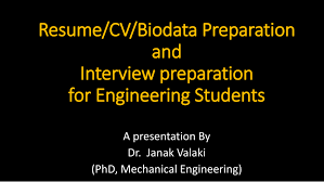 Curriculum vitae (cv) a curriculum vitae is a latin word meaning course of life. Pdf Resume Cv Biodata Preparation And Interview Preparation For Engineering Students