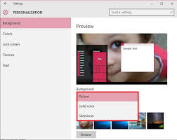 With the background tab selected on the left, change the dropdown menu under background to slideshow. Ways To Enable Or Disable Desktop Background Slideshow In Windows 10