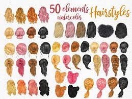 Hairstyles Clipart Girls Clipart Custom Etsy In 2021 Hair Clipart Long Hair Girl Long Hair Styles