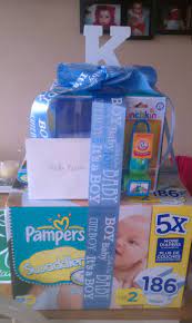 You can make a simple diy baby shower gift basket on a tight budget. Pin By Michelle Crew On My Projects Baby Shower Gifts For Boys Baby Shower Baskets Diy Baby Shower Gifts