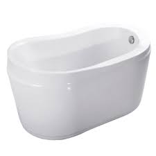 Tub comes standard with a sloped back, furthering the users comfort; Kingston Brass Vtrs523030 White Aqua Eden 52 Free Standing Acrylic Soaking Tub With Reversible Drain Drain Assembly And Overflow Includes Raised Seat Faucet Com
