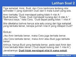 Mar 09, 2021 · artikel contoh soal matematika diskrit dan logika beserta jawaban ini dipublish oleh admin pada hari wednesday october 19 2011. Kuliah 11 Latihan Soal Matematika Diskrit Dr Ing