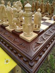 Wooden Chess Set Board Pieces Exclusive Handmade Big Large Etsy In 2020 Wooden Chess Pieces Wooden Chess Chess Set