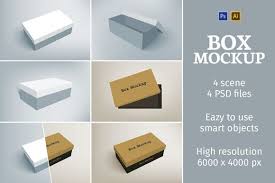 Showcase your designs in these blank mockups that are easy to edit. Shoes Packaging Box Mockup Box Mockup Business Card Mock Up Mockup