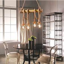 Robot Check Living Room Lighting Rope Pendant Light Bamboo Chandelier