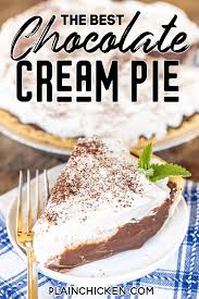 Chocolate Cream Pie Plain Chicken In 2020 Chocolate Cream Pie Recipes With Whipping Cream Chocolate Pie Recipes