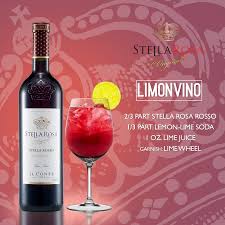 Stella Rosa Wines Original Cocktail Recipe Limonvino Combine 2 3 Part Stella Rosa Rosso 1 Oz Lime Juice And 1 3 Part Lemon Lime Soda Garnish With A Lime