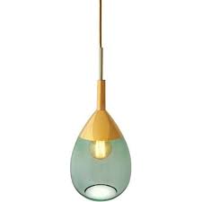 Create a calming space with the classic design and timeless elegance of traditional ceiling lights, like this statement pendant light. Long Drop Green Glass Ceiling Pendant Light With Gold Metallic Detail