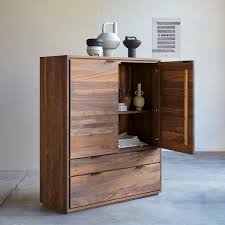 Geschirr organisiere schrank / geschirr organisiere schrank : Schrank Aus Massivem Nussbaum 110 Cm Esszimmermobel Tikamoon
