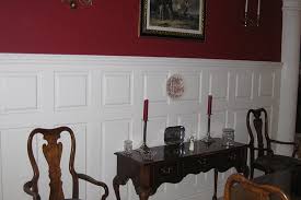 Installed in a dining room, wainscoting prevents chairs from marring or denting walls. 60 Tall Double Panel Wainscoting Pictures Dining Room Bedroom