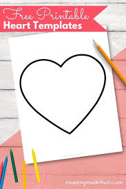 free printable heart template for crafts and activities