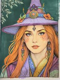 Witchlight Enclave grayscale colorbook