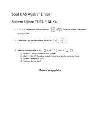 69%(26)69% found this document useful (26 votes). Soal Uas Aljabar Linier 2012 2013