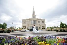 The landscaping is so beautiful, and it's just a wonderful time for spring bridal photos! Payson Temple Wedding Sarah Quinton Utah Wedding Photographers Ek Studios Photo Video Ek Studios Photo Video Utah Wedding Photography Videography