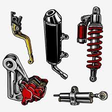 Um Conjunto De Partes De Motocicletas Png E Psd Sejarah Kuno Stiker Mobil Desain Stiker