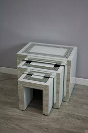 Taxes, oversize fees and assembly charges 20% off custom furniture. Bianca White Mirrored Nest Of Tables