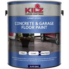 Best garage floor paints comparison chart. Kilz 1 Part Epoxy Acrylic Interior Exterior Concrete And Garage Floor Paint Satin 1 Gal Walmart Com Walmart Com