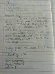 Letter leave.application for leave.## request for leave. Write An Application To Your Principal For Two Days Leave Of Absence As Your Father Plants To Visit A Brainly In