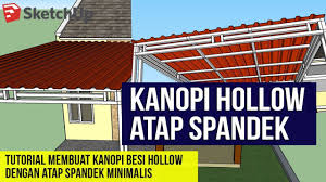 Atap garasi spandek + kalsibot. Membuat Kanopi Besi Hollow Atap Spandek Di Sketchup Youtube