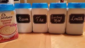 How To Reuse Empty Baby Cereal Containers Baby Food Jar Crafts Upcycle Baby Cereal Containers
