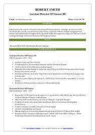 Director of finance job description template. Assistant Director Of Finance Resume Samples Qwikresume