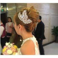 ヘッドドレス ブライダル ウエディング フェザー 羽 モチーフ ヘッドピース ヘアアクセサリー 髪飾り パーティー 結婚式 ラインストーン sunrutile 04 髪飾り ブライダル ヘッドアクセサリー