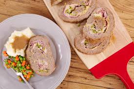 Turkey Roll Meatloaf With Ham And Cheese Rachael Ray Homemade Ham Ham And Cheese Homemade Appetizer