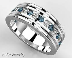 Multi Colored Diamond Wedding Band For Mens Unique Mens Wedding Ring Blue Diamond Wed Blue Diamond Wedding Band Mens Wedding Rings Unique Diamond Wedding Bands